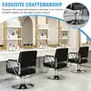 [US Local Warehouse] Hairdresser Barber Salon Chair Capacity 420 Lbs Barber Chair with Heavy Duty Hydraulic Pump 360 Swivel Adjustable Styling Equipment for Barbershop Home Hairdresser (Silver)