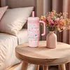 Stainless Steel Whale Fountain Tumbler with Handle Drinking Cup Creative Gift