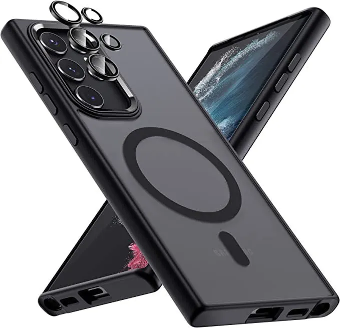 Samsung S22 Mobile Phone Case Tpu Matte Metal Ring Magnetic Mobile Phone case