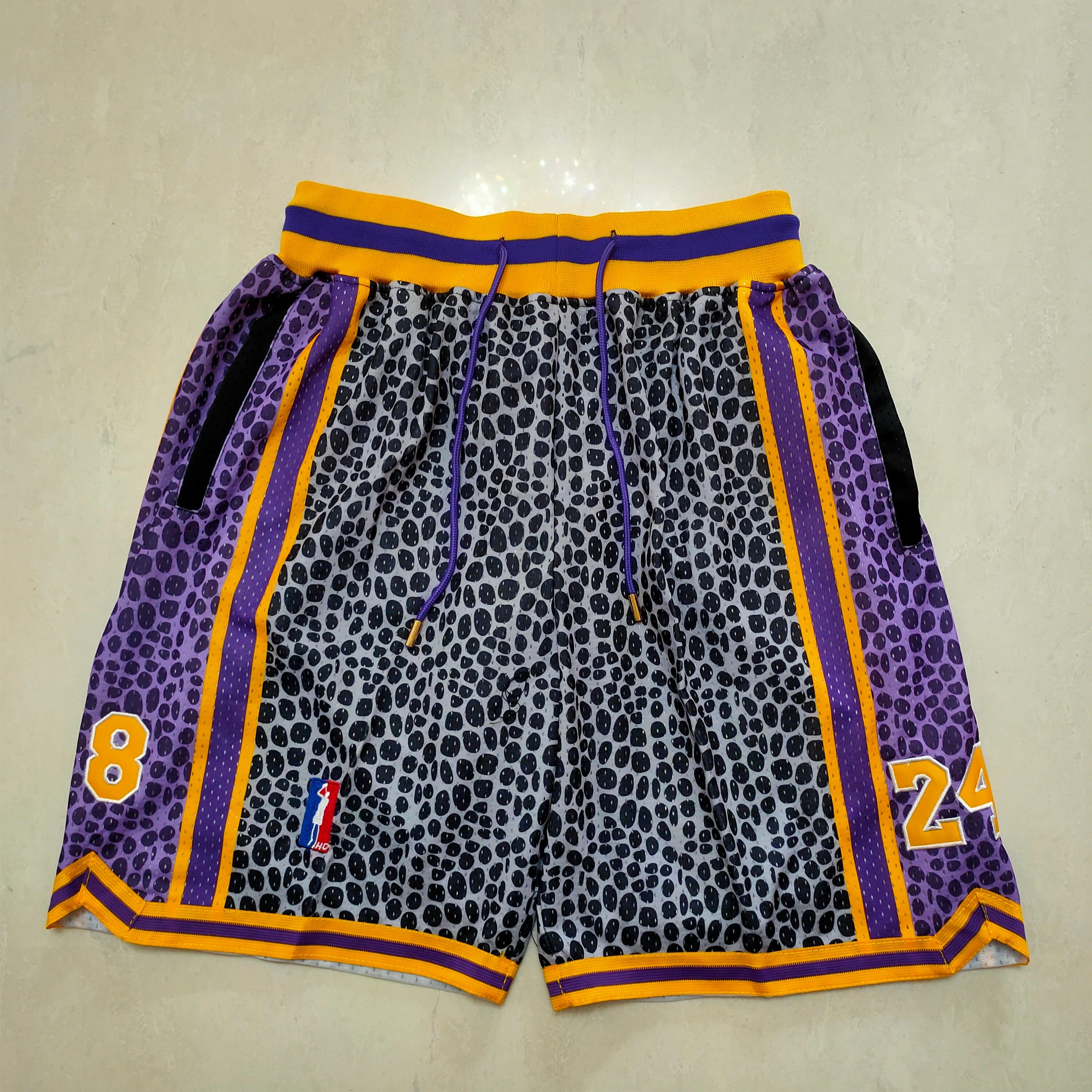Los Angeles Lakers snake print 8-24 pocket Pants Shorts