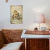 Chat et g&acirc;teau - Panneaux en &eacute;tain m&eacute;tallique(30*40cm)
