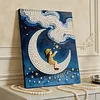 Moon Girl DIY Pearl Painting Kit with Frame 30x40cm Pearl Gem Paintings Picture Arts Craft for Adults Beginners Gift Home Wall Decor
