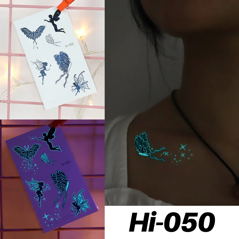 Sdrawing Luminous Tattoo Hand Finger Starry Star Universe for Kids Fake Tattoo Glowing In Dark Waterproof Temporary Tattoo Stickers