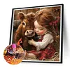 Diamond Painting-DIY Full Round Drill Girl And Animal