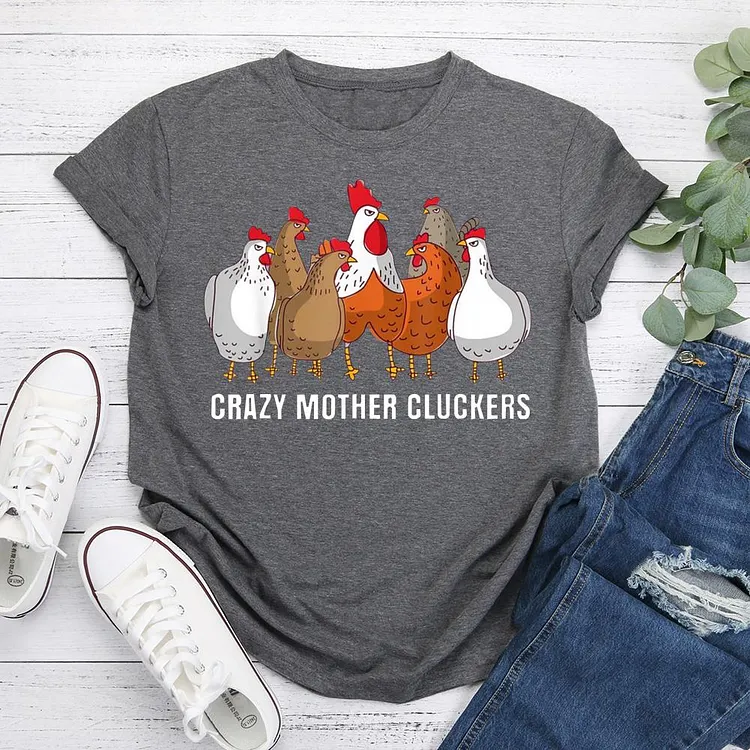 ANB - CRAZY MOTHER CLUCKERS Retro Tee Tee-05034