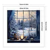 Window Snow Scene - 11CT Stamped Cross Stitch 50*50cm/19.69*19.69in
