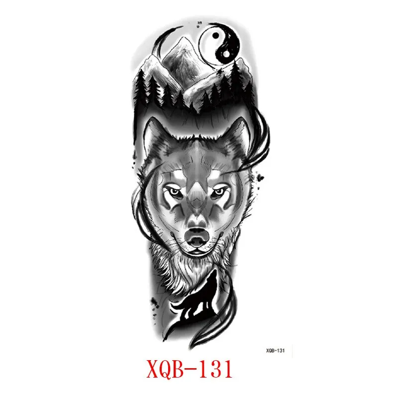 Sdrawing Forest Wolf Tattoo Sticker For Men Tiger Skull Skeleton King Animal Fake Tattoo for Women Tattoo Temporary Waterproof