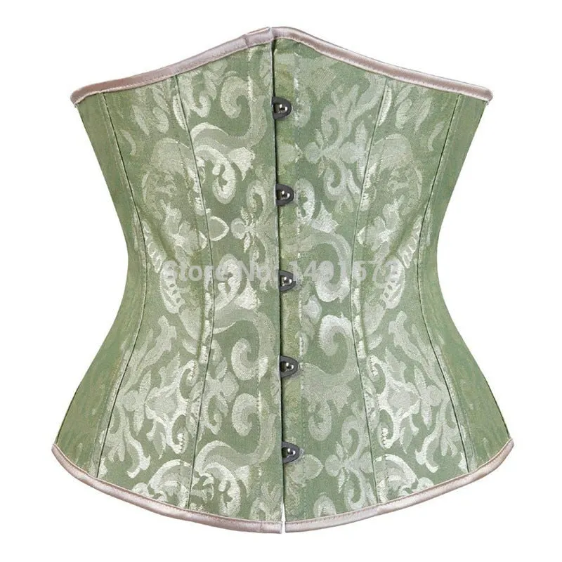 Corset Underbust Top Body Shaper for Wome Waist Cincher Sexy Gothic Plus Size Corpete Corselet Fashion Black White Red Blue Rose