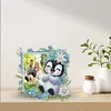 Acrylic Special Shape Flower and Penguin Diamond Painting Picture Frame Kit