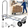 [US Local Warehouse] Convertible Hand Truck Alloy Fold Handcart Swivel Caster Tow Cart Cargo Trolley Convertible Hand Truck Dolly Cart With Wheels for Delivery Driver/Mover