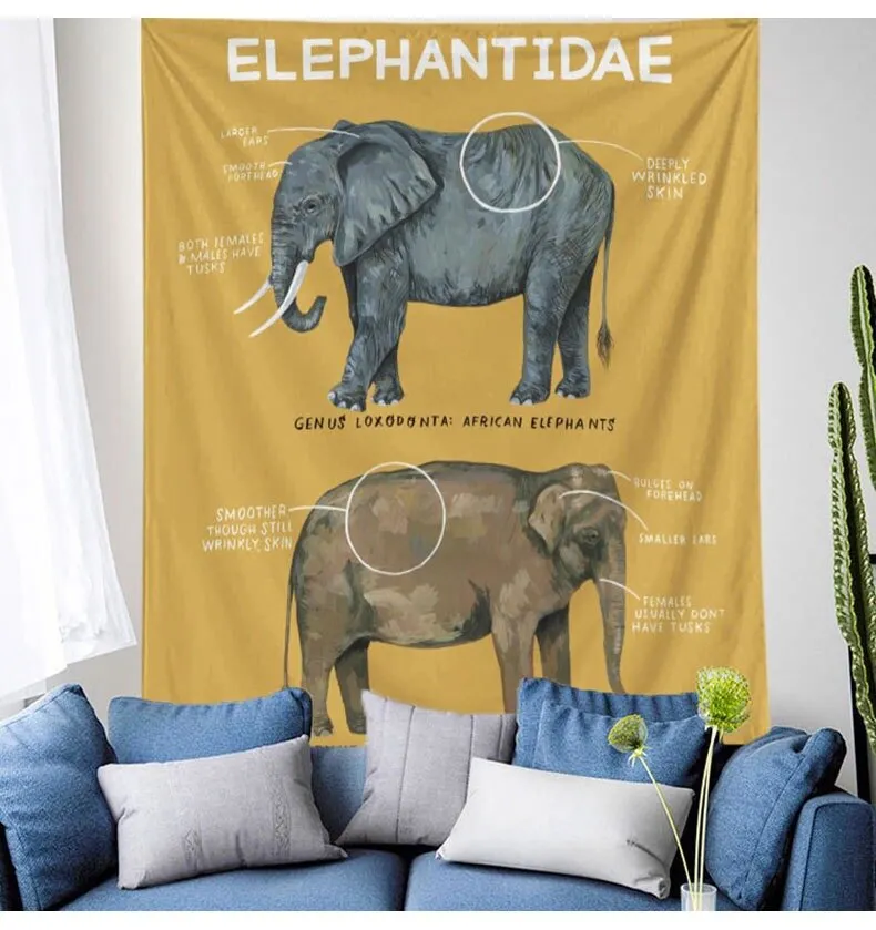 Boho Mandala Tapestry Wall Hanging Witchcraft Wall Cloth Tapestries Elephant Art Psychedelic Hippie Tapestry Macrame Wall Carpet