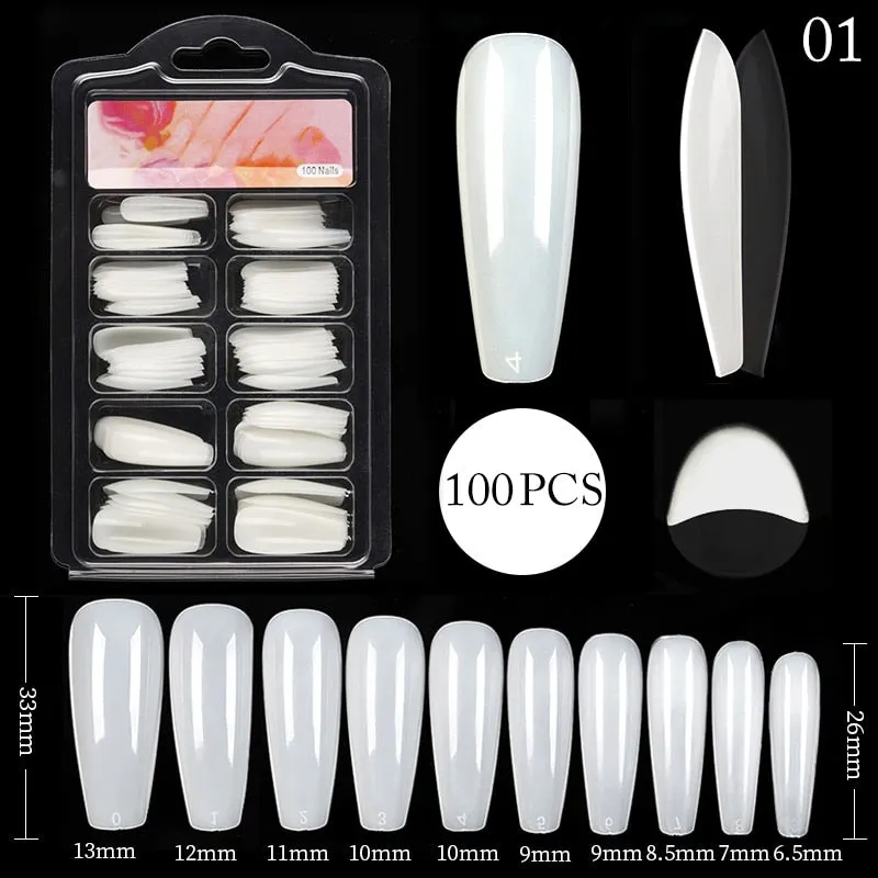 120Pcs False Full Nail Tips Quick Building Mold Tips Nail Dual Forms Finger Extension Nail Art UV extension Easy Find Nail Tools-Nail Inspo