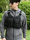 Sports Chest Bag Adjustable Shoulder Strap Front Running Vest Bag for Men Women