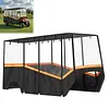 [US Local Warehouse] Fits 6-Person Golf Cart Rain Cover with Transparent Windshield & Reflective Strips 600D Waterproof Oxford Fabric Outdoor Golf Cart Protector Compatible with Club Car & for EZGO
