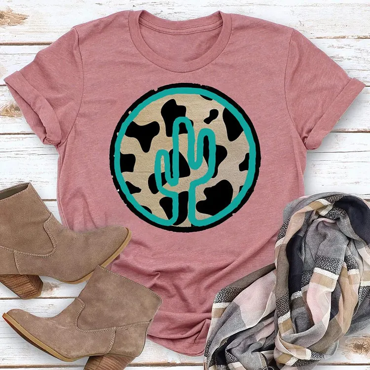 ANB - Leopard Cactus Western style Retro Tee -06249