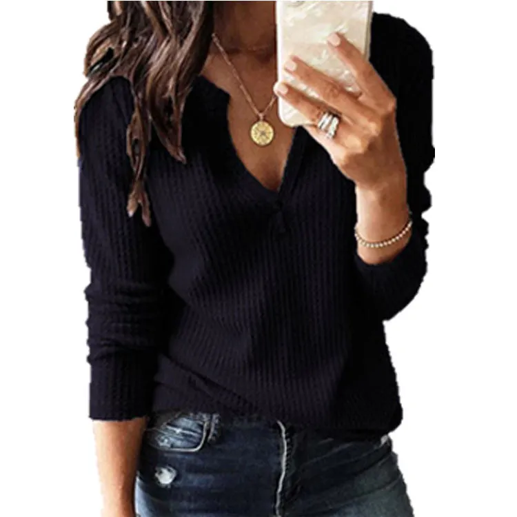 V-neck long sleeve top
