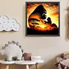 Silhouette de gorille au cr&eacute;puscule-drille ronde peinture diamant-40*40cm