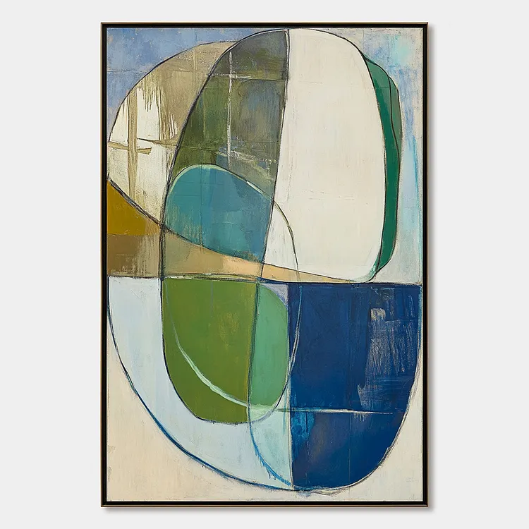 STRATA: Abstract Minimalist-Inspired Oil Painting（Canvas painting）