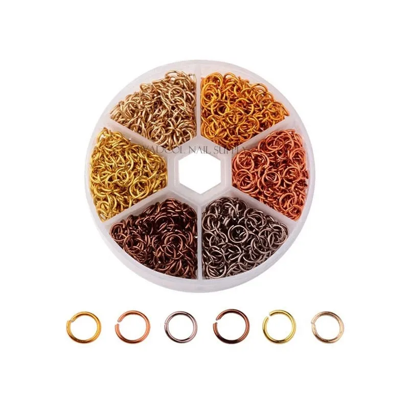 Nail Piercing Dangle Nails Rings Hoop Mix Metal Alloy Loops Drill Hole 3D Jewelry Kit Circles Acrylic Tips Aluminum Jump Ring-Nail Inspo