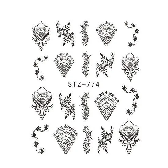Nail Stickers Water Transfer Necklace Petals Feathers Hanging Flowers Designs Nail Decal Decoration Tips For Beauty Salons-Nail Inspo