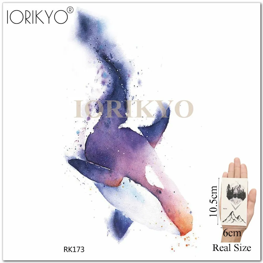 Cartoon Water Color Girls Tattoo Stickers Temporary Children Tattoo Women Stickers Ocean Jellyfish Beauty Flash Tatoos Cute