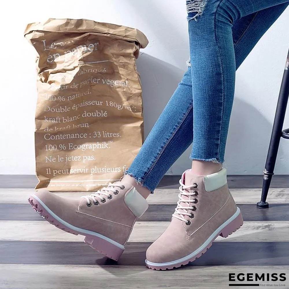 Autumn Early Winter Shoes Women Flat Heel Boots Fashion Keep warm Women's Boots Brand Woman Ankle Botas | EGEMISS