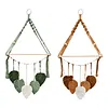 Boho Floating Shelves for Wall Decor with Wood Shelves & Macrame Leaf Floating Storage Display Shelving No Drilling for Bathroom Bedroom Office Living Room Dorm
