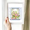12pcs Glass Window 5D DIY Square Drill Diamond Painting Kits for Adults Beginners Home Decor Diamonds Paintings Gem Art 5.91x7.09in