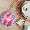 6PCS Diamond Painting Acrylic Washable Small Monster Coaster with Holder