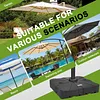 [US Local Warehouse] Patio Umbrella Base 286lbs Capacity Square Market Stand with 4 Lockable Wheels