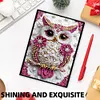 (US Local)50-Page A5 Owl Diamond Painting Notebook for Adult Holiday Birthday Gift