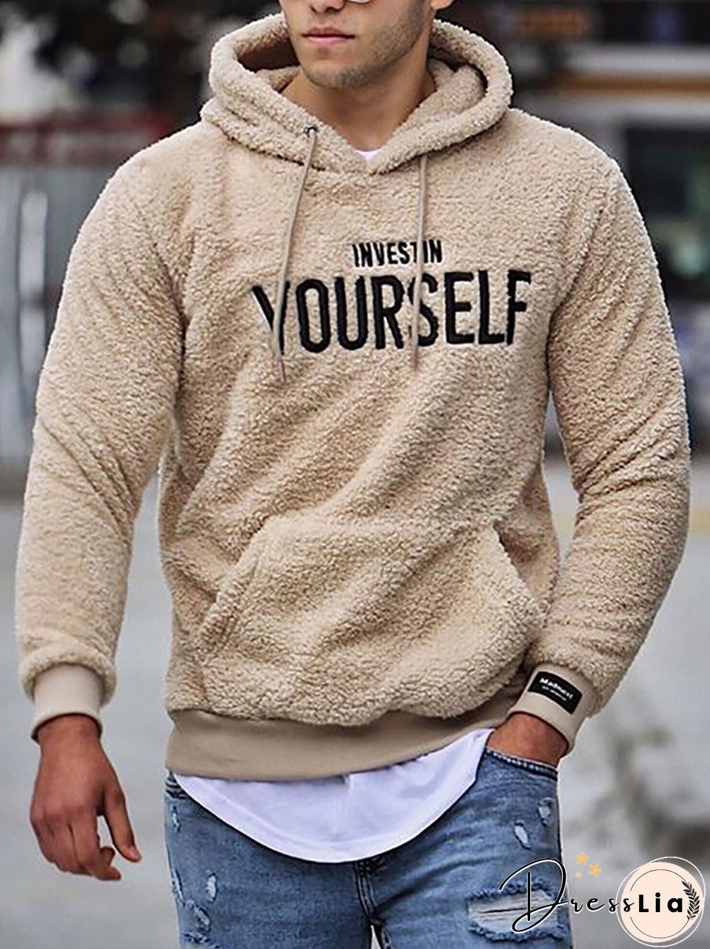 Mens Casual Printed Colour Hooded Sweatshirt