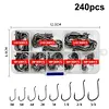 240Pcs Fishing Hooks Octopus FishHooks Fishing Barbed Hooks Fishing Accessories