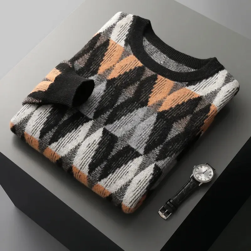 Jacquard 100% Merino Wool Sweater