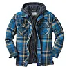 Men's Classic Flannel Retro Plaid Shirt Hooded Jacket Coat