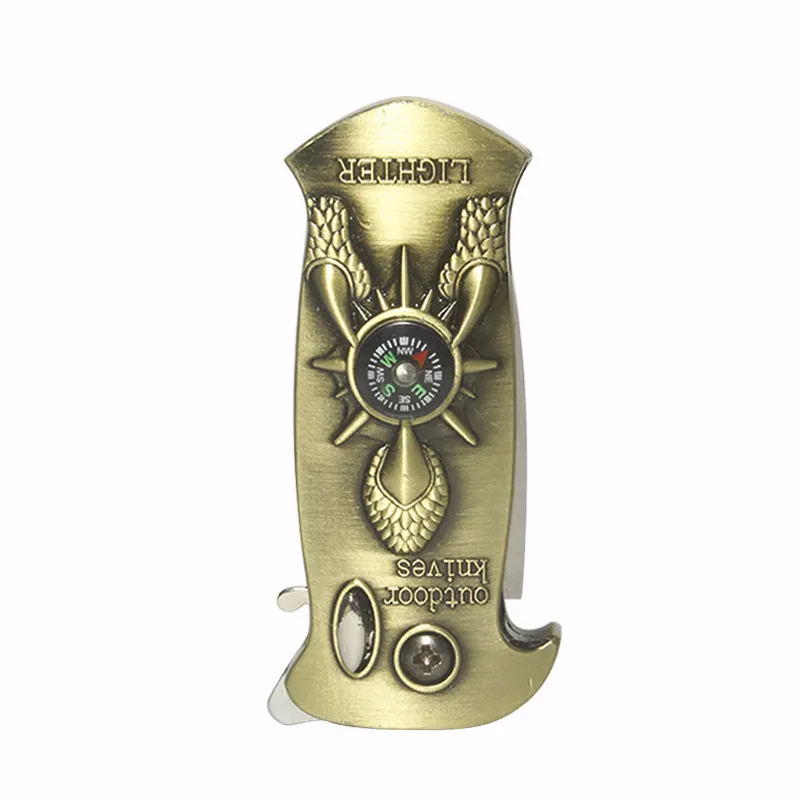 Knife-equipped windproof refillable lighter