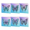 6pcs/set DIY Butterfly Special Shape Diamond Painting Greeting Card Kit(Blue)