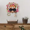 (US Local)Wooden Special Shape Raccoon 2 Hooks Diamond Painting Hook Rail for Wall Cabinet