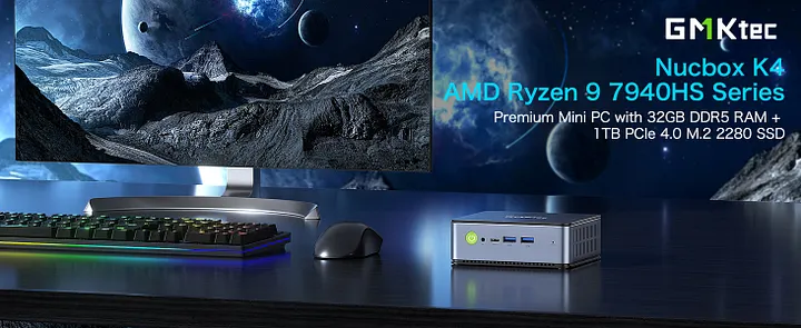 GMKtec ミニPC Ryzen9 7940hs／32GB／1TB Amazon.com: GMKtec Gaming PC AMD Ryzen 9 7940HS (5.2GHz) Mini
