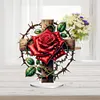 (US Local)Acrylic Special Shape Flower Cross Diamond Painting Desktop Decors Bedroom Table Decor Kit