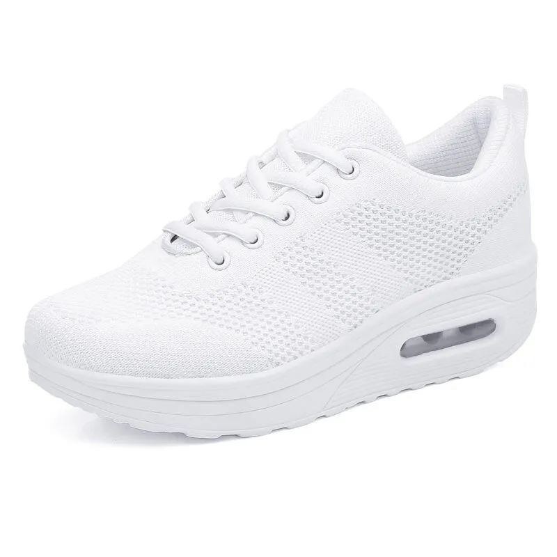 MWY Fashion Women Platform Sneakers Breathable Mesh Casual Shoes Black Walking Trainers Vrouwen Schoenen Vulcanize Shoes