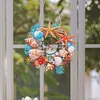Diamond Painting Acrylic Seashell Starfish 5D Diamond Painting Wreath Clock