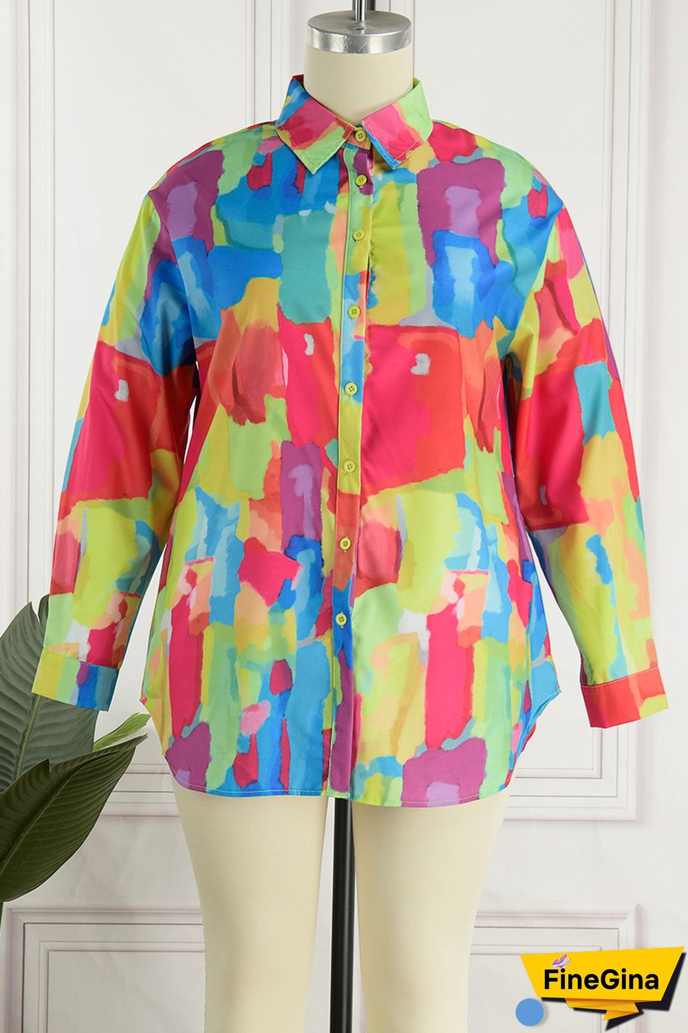 Yellow Sexy Casual Print Printing Shirt Collar Shirt Dress Dresses