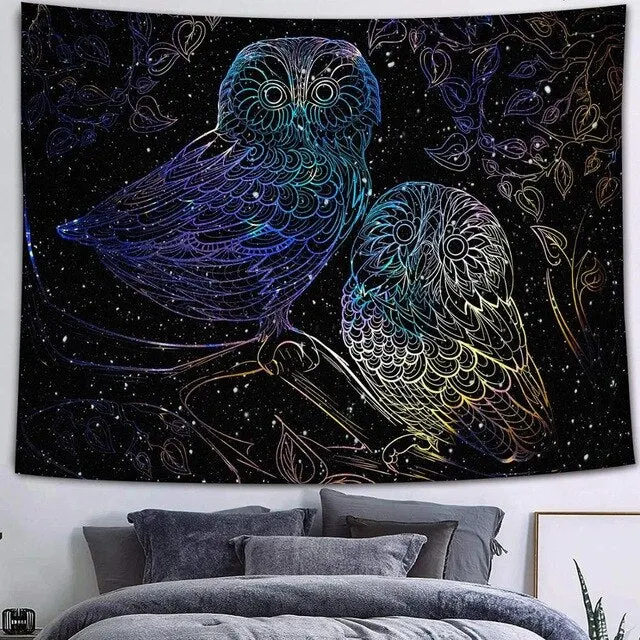 Psychedelic Galaxy Tapestry Nebula Mountains Galaxy Artwork Japanese Wildlife elk Boho Manga Wall Hanging Dorm anime tapestry
