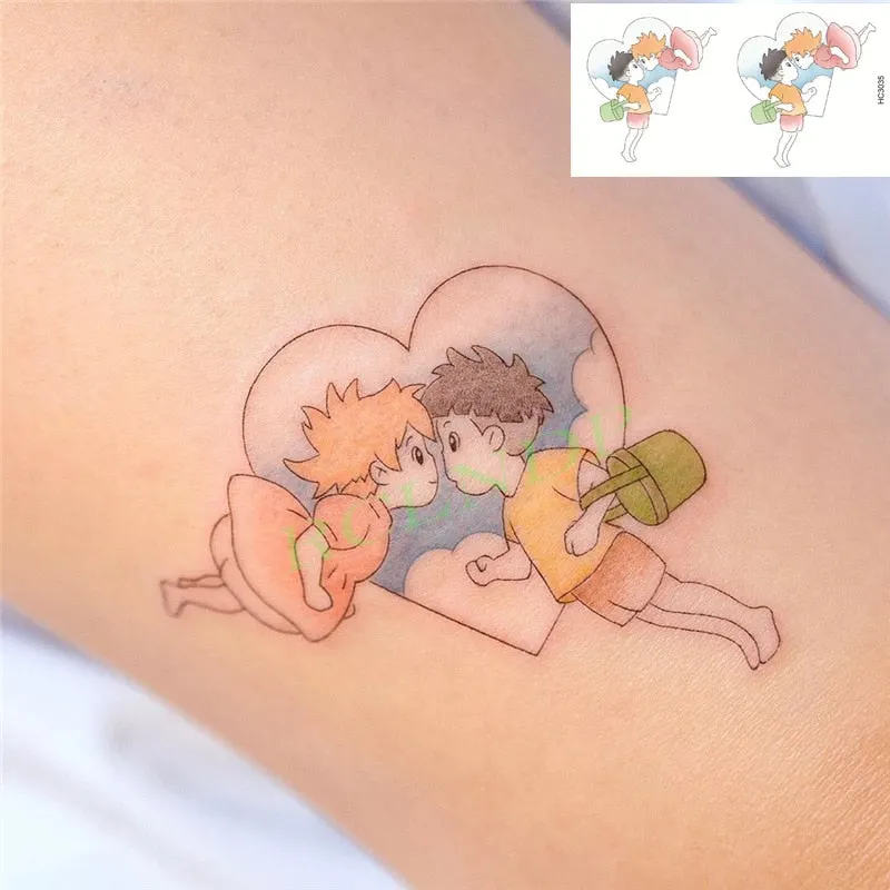 Waterproof Temporary Tattoo Sticker Cute Colorful Cartoon Bear Flash Tatoo Fake Tatto Body Art for Woman Men