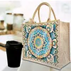 Diamond Painting Mandala Linen Tote Bag Replaceable Canvas for Women