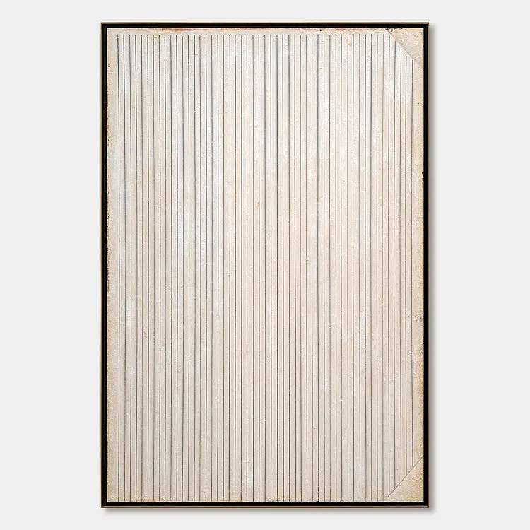 LINEAR CALM: Textured Minimalist Abstract Line Art Painting（Canvas painting）