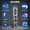 [US Local Warehouse] Convertible Hand Truck Alloy Fold Handcart Swivel Caster Tow Cart Cargo Trolley Convertible Hand Truck Dolly Cart With Wheels for Delivery Driver/Mover