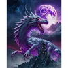 Castle And Dragon In Moonlight-11CT Stamped Cross Stitch 40*50cm/15.75*19.69in
