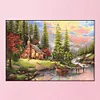 (Big Size)Riverside Cottage-Stamped Cross Stitch 11CT 43*60cm/16.93*23.62in
